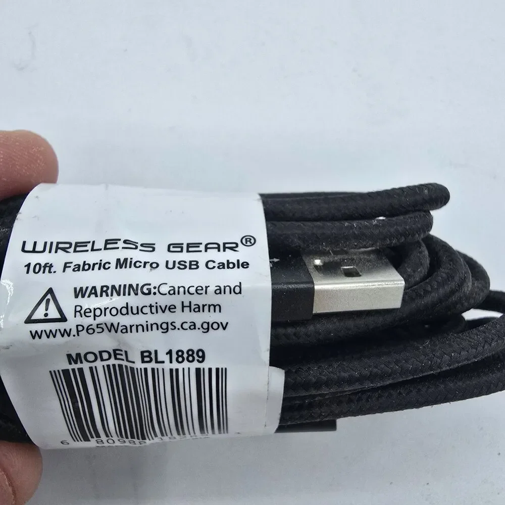 Wireless Gear 10 ft micro usb sync and charge cable. New